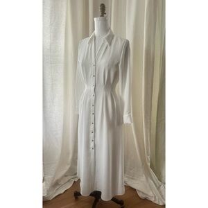 Zara NWT White Button-Down Maxi Dress